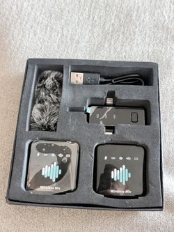 MENERESAS Mini Microphone, 3 in 1 Wireless Lavalier Microphones,