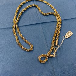 24” Stainless Steel Two Tone Rope Chain 