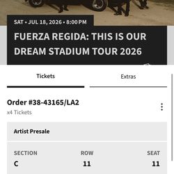 Fuerza Regida Dodger stadium FLOOR 2 tickets