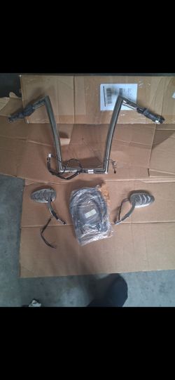 Chrome Ape Hanger Handlebars with  Wiring