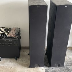 Klipsch F2 Tower Speakers (Pair)/ 10 “ Klipsch Sub And Yamaha Receiver