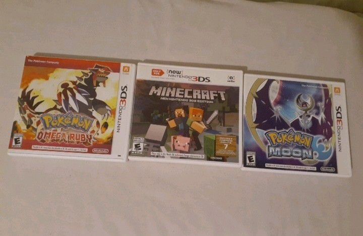 Pokemon and minecraft for the 3ds