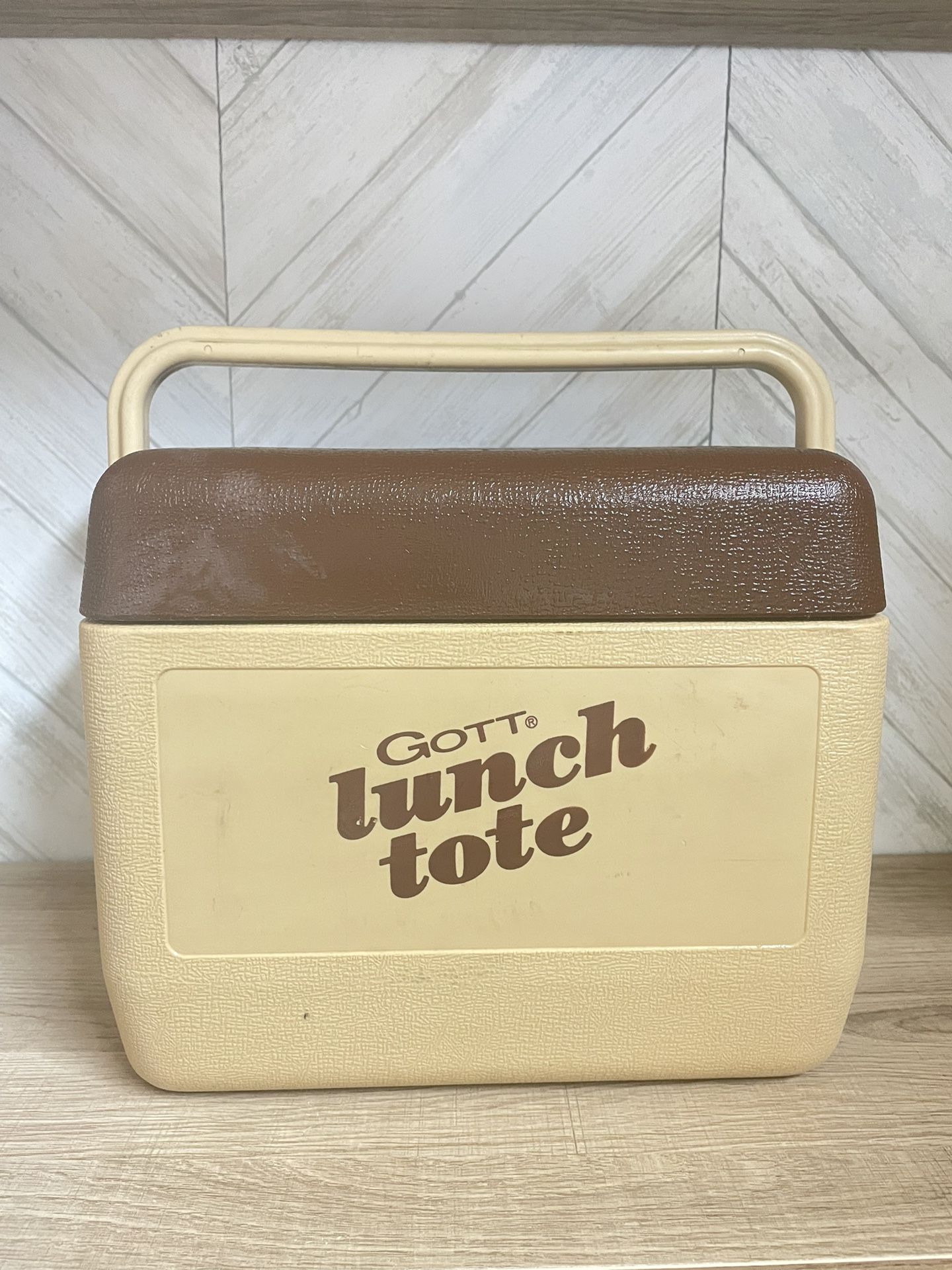 Vintage GOTT Lunch Cool Tote Tan Brown Model 1806 6 Pack USA Made- NO Ice Pack