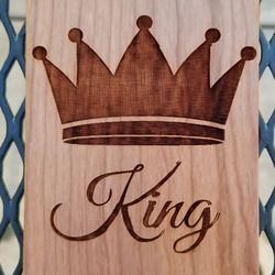 King design laser engraved wood case for iPhone and Samsung Galaxy