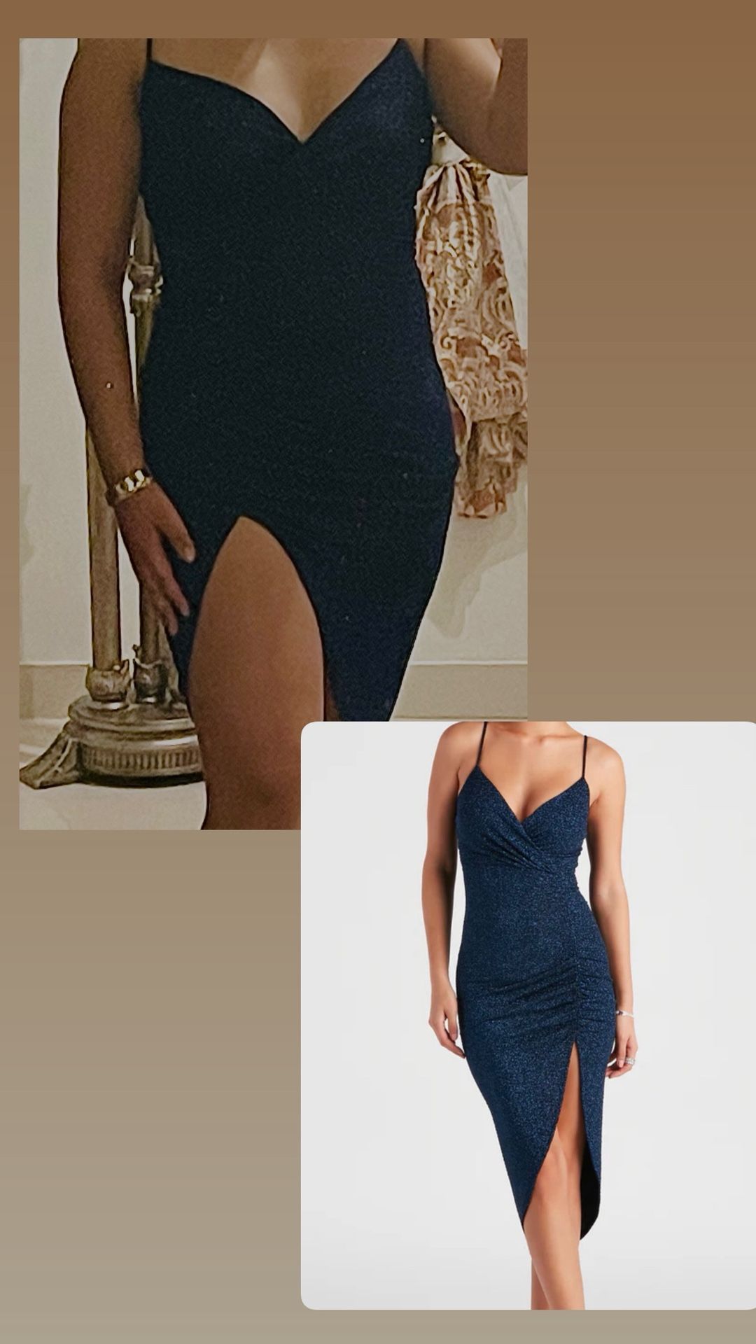 blue glittery windsor dress