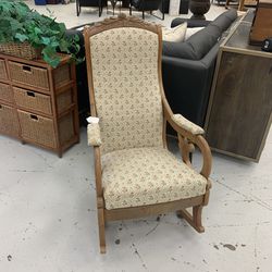 Upholstered Wooden Rocking Chair 5a