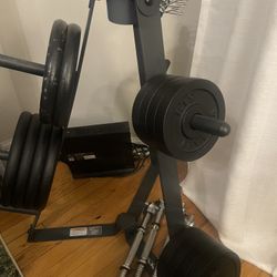 Adjustable dumbbell weights and rack 