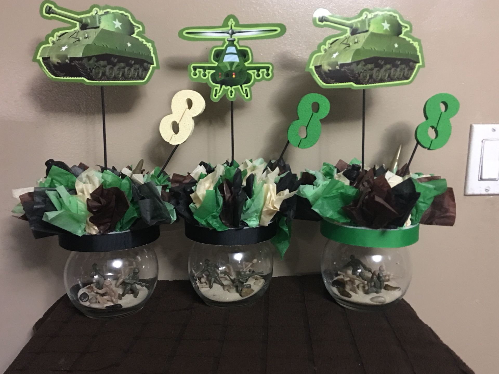 army themed centerpieces