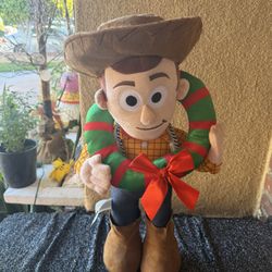 Very Rare Gemmy Disney Pixar 24" Toy Story 4 Woody w/Wreath Door Greeter Vintage