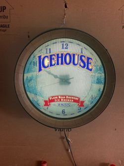 Icehouse Beer Sign/Clock / Holographic / Lighted - EC!