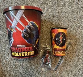Deadpool Popcorn Bucket With Drink Topper Combo