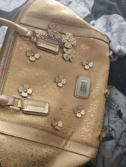 Gold guess purse