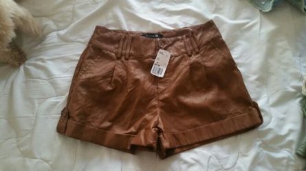 Forever 21 Brown Leather Shorts
