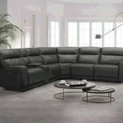 Lauretta Gray 6pc Leather Power Reclining Sectional - Arriving Soon