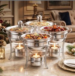 Brand: YareYao 4.6 4.6 out of 5 stars (27) 1QT Mini Chafing Dishes for Buffet, 4 Pack Food Warmers for Parties Tool-free Assembly, Stainless Steel Cha