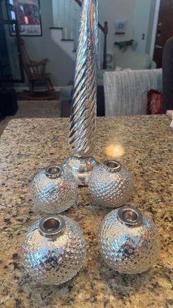Crate & Barrel Atwell Silver Mercury Glass Votives
