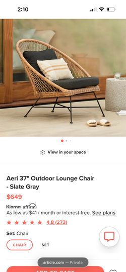 Article Aeri outdoor chairs with round coffee table