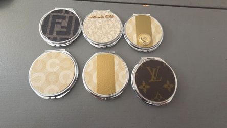 Custom made compact handheld mirrors authentic  materials