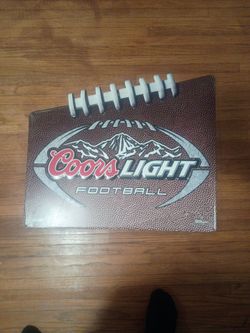 Vintage Coors Light Tin - Metal Football Beer Sign