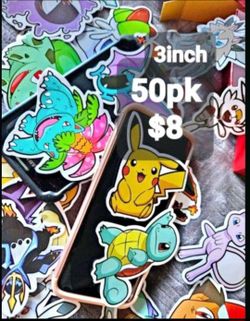 3inch 50pk pokemon stickers