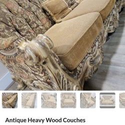 Antique Heavy Wood Living Room Set