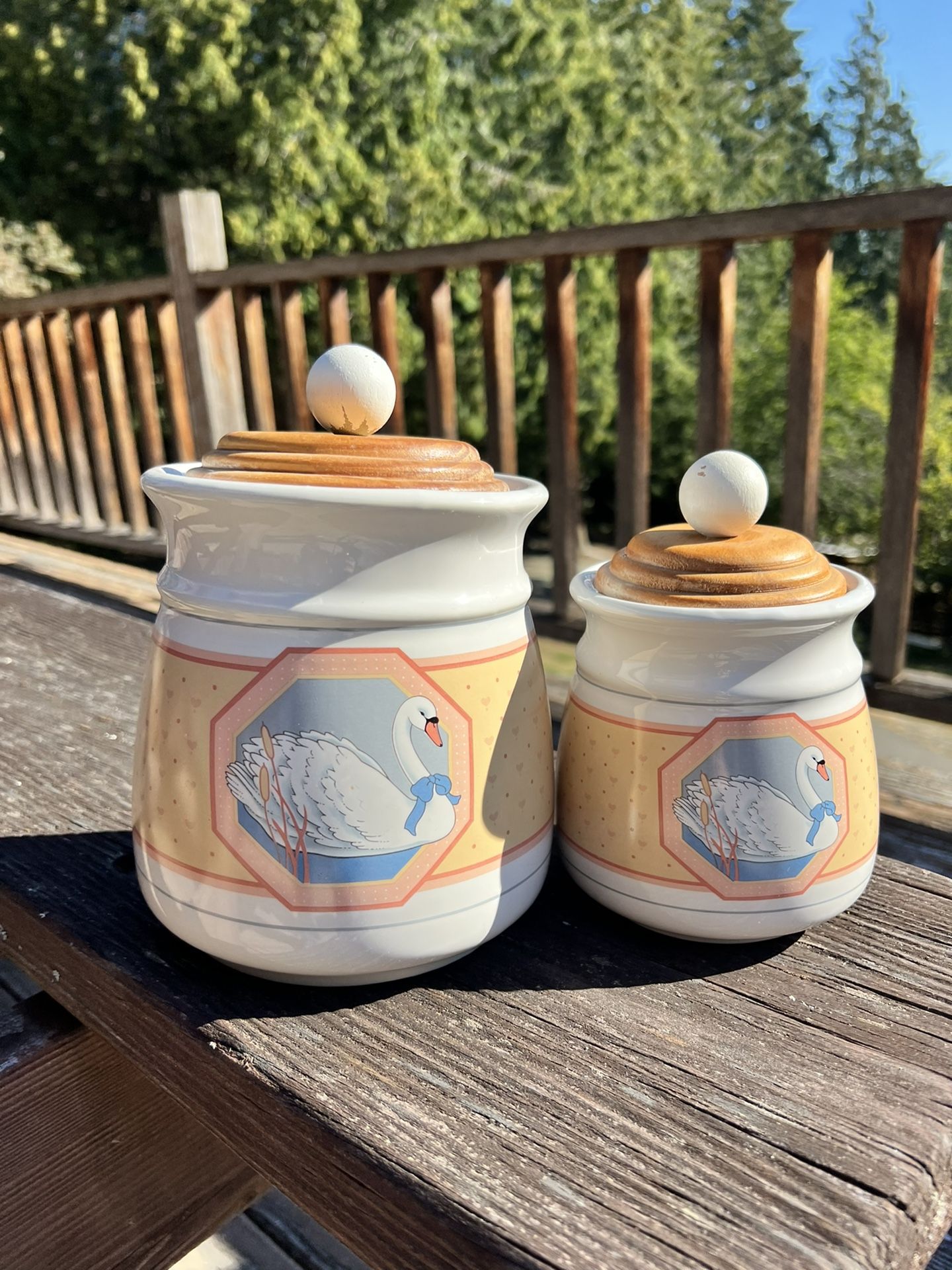 White Swan Design Canister Set