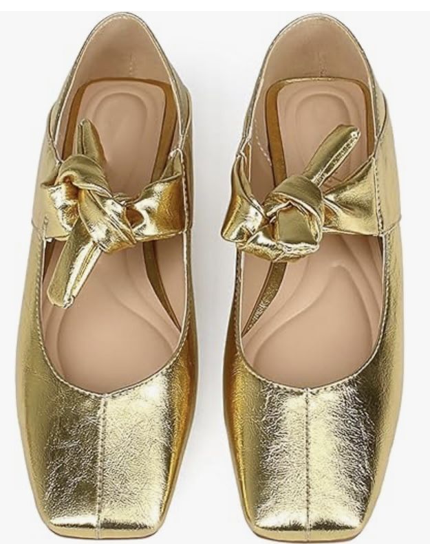 WOMEN’S 10 GOLD BALLET FLATS CASUAL OFFICE