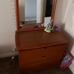 SMALL DRESSER & MIRROR