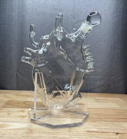 Human Heart Shaped Glass Whiskey Decanter