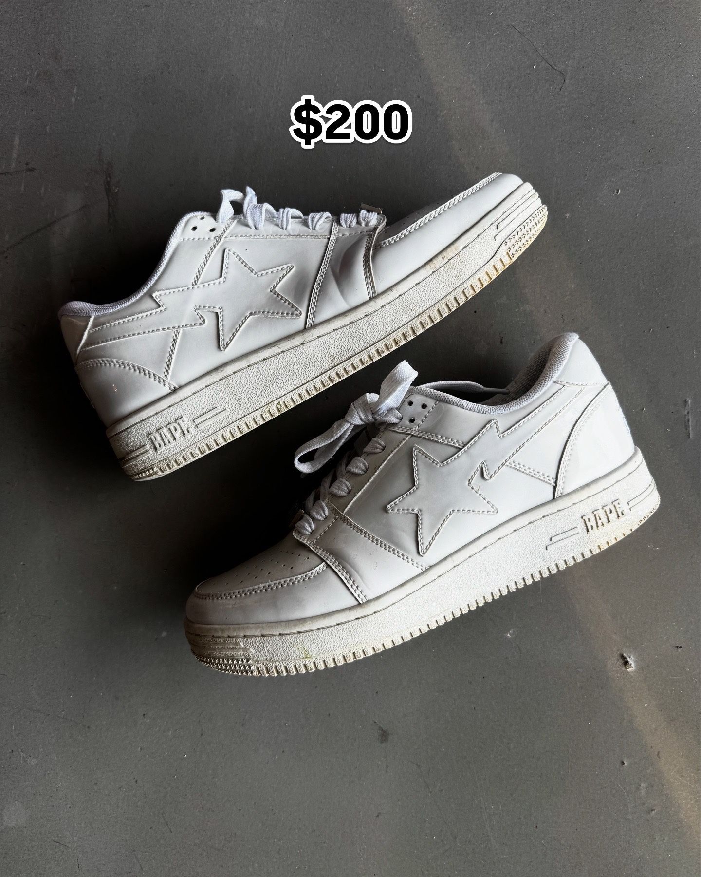 Bapesta | White Patent Leather | Sz 8.5