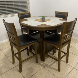 Counter Height Dining Table With 4 Chairs