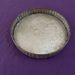10-7/8 Inch  Round Galvanized Metal Tray Decorative Tray Corrugated Edges