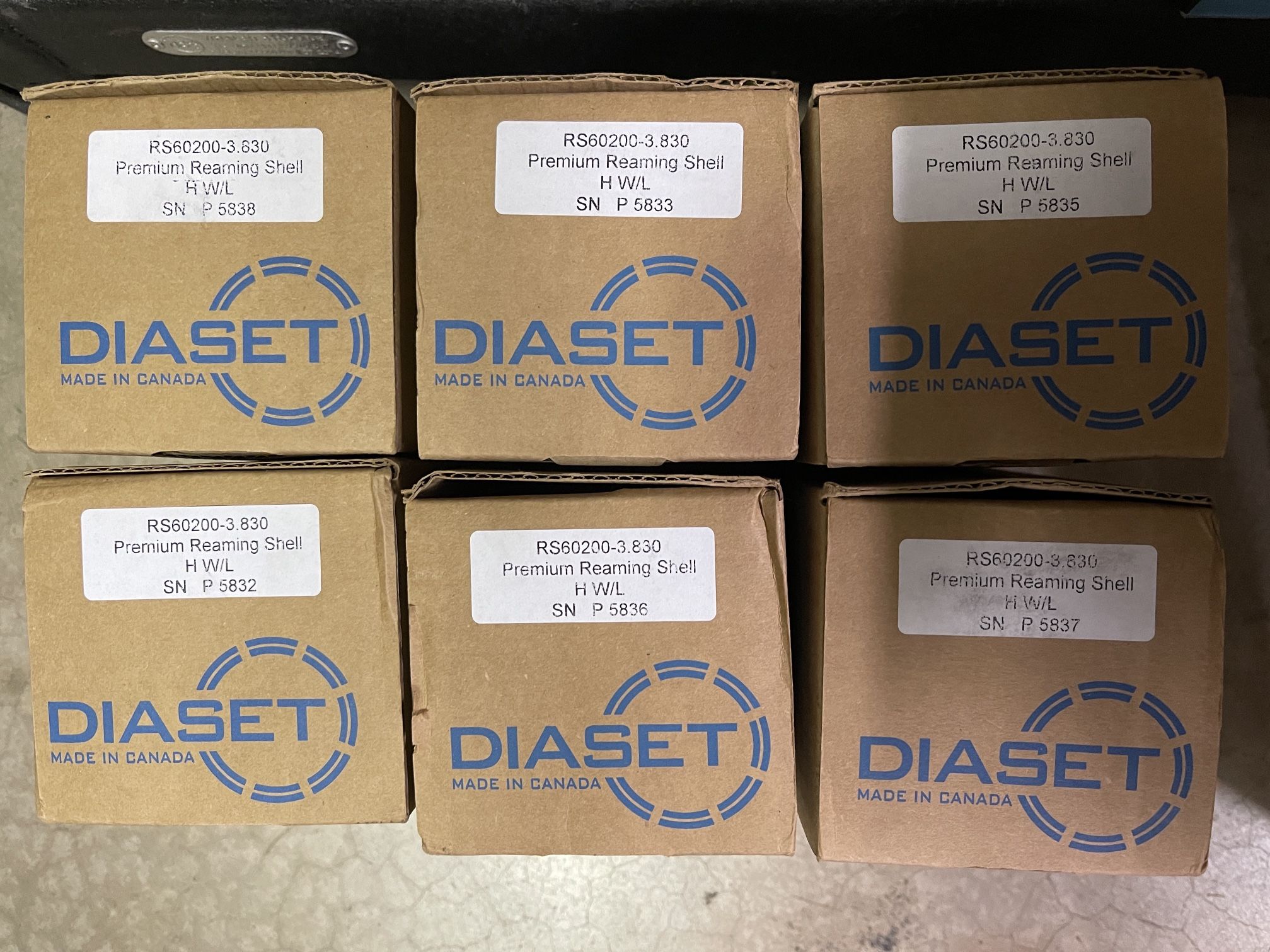 New Diaset RS60200-3.830 Reaming Shells – Set of 6 –