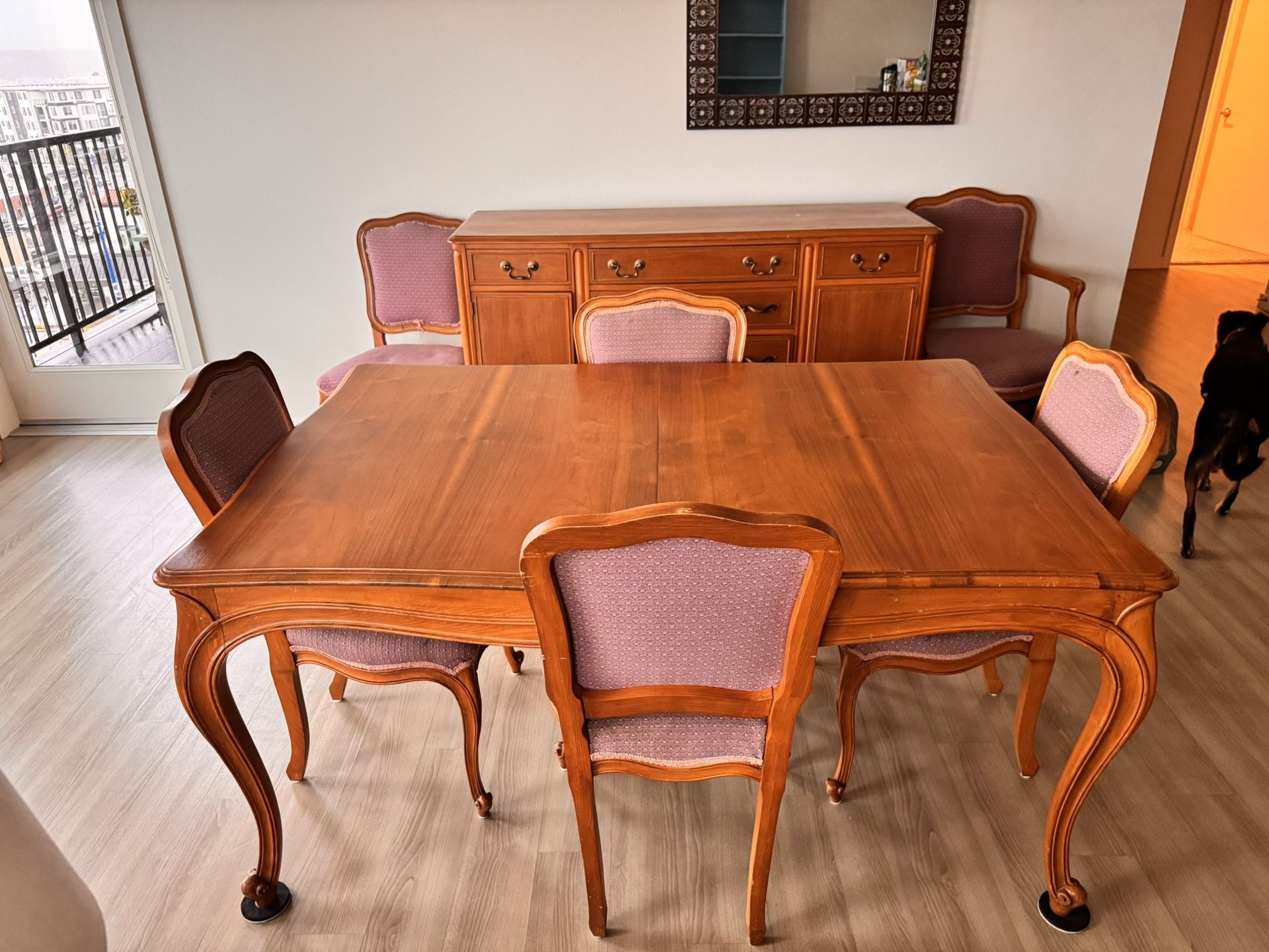 Dinning Room Table, Chairs, and Buffet