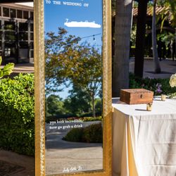 Free Standing Full Length Gold Event / Wedding Mirror