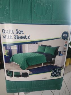 Quilt Set With Sheets, Full $30 , 7pcs