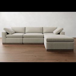 Pottery Barn Dream Wood Base Modular Chaise Sectional