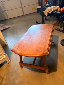 Vintage Wood Drop-Leaf Coffee Table