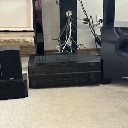 Yamaha Receiver And Speakers  For TV