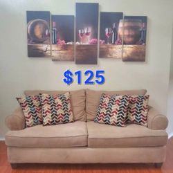 Loveseat Couch With 4 Pillows (Read Description)