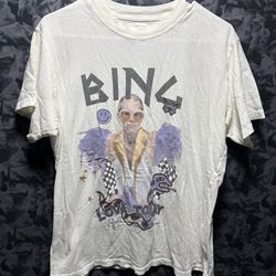 Womens Annie Bing Gray Lili Tee X Elton John Graphic T-Shirt XS  The product is a women's t-shirt featuring a graphic design by Annie Bing and Elton J