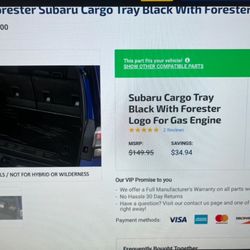 Subaru Forester 2025 Cargo Tray 