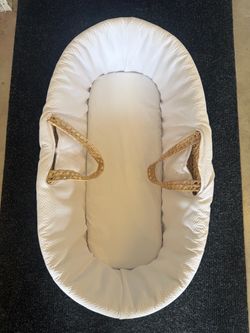 Baby Moses Basket Mattress with Wicker Handles