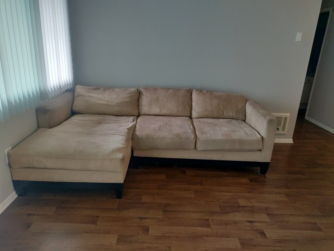 Beige L-shaped Couch