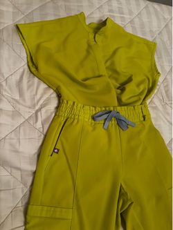 Lime green figs scrubs