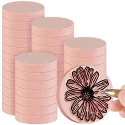 Frienda 48 Pcs 2" x 2" Pink Rubber Carving Blocks Round 
