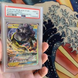 2018 Pokémon Black Star Raikou Gx Holo Promo PSA 7 