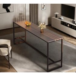 New Slate Bar Table 86” Black Metal Base & Gray Slate Top $1499 Retail “open box” Delivery Available