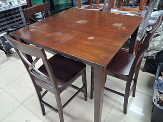 Cheery wood dining table set 4 Pieces Counter Height Set (3) chairs