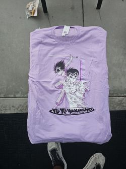 NWT Yu Yu Hakusho Yusuke & Hiei Anime Graphic Tee - Lavender / XL